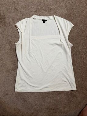 Lafayette 148 XL Ivory Open Front Cap Sleeve Shrug Cardigan Top